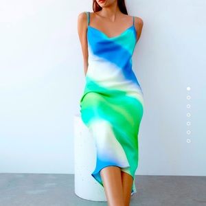 Tie Dye Satin Effect dress from Zara